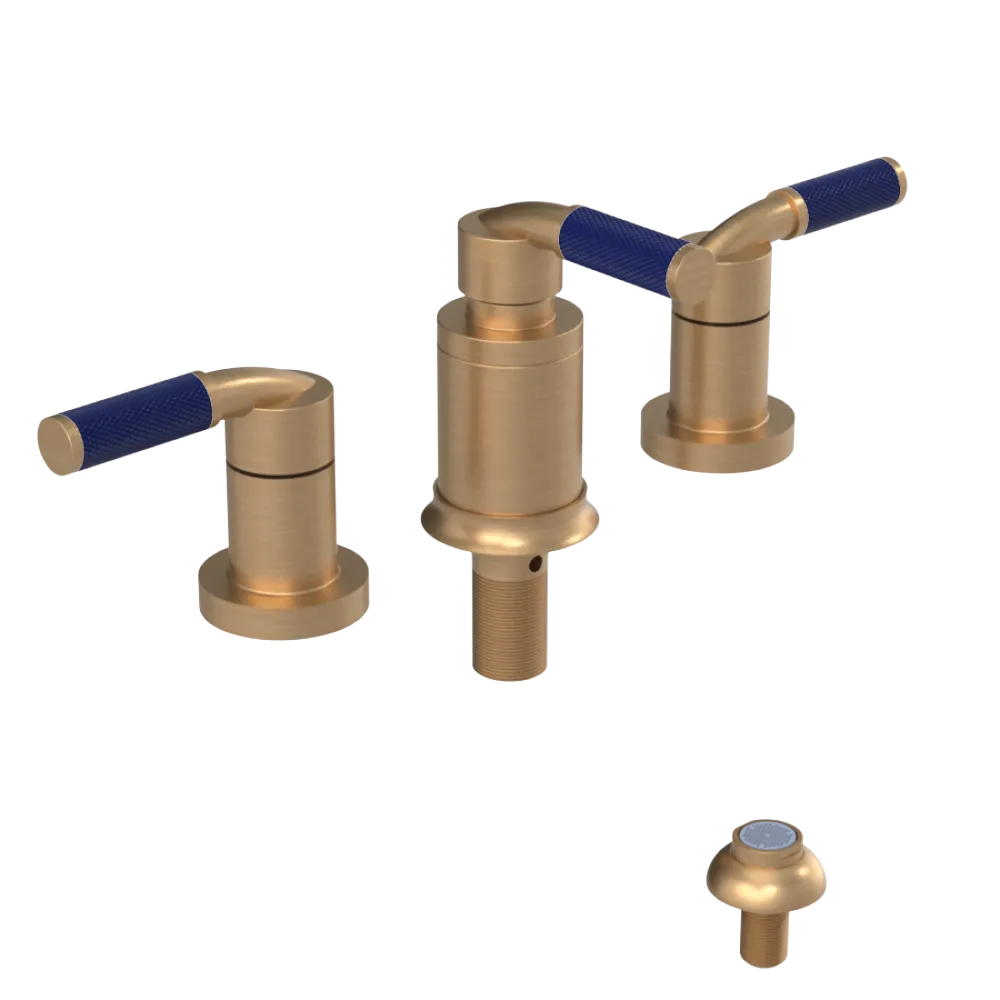 Rubinet Bidet Fitting with Spray, Diverter, and Vacum Breaker (Less Drain) Satin Gold