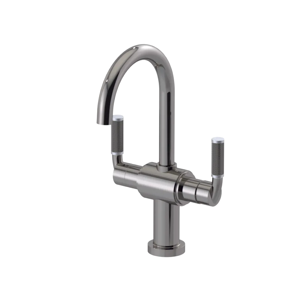 Rubinet Single Hole Dual Handle Lav. Set. (less drain) Polished Nickel