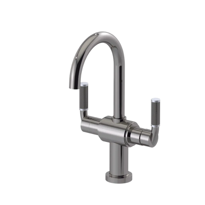 Rubinet Single Hole Dual Handle Lav. Set. (less drain) Polished Nickel