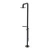 Rubinet Pressure Balance Outdoor Shower with Foot Rinse & 10" Shower Head (with shelf) - 304 Stainless Steel Black