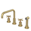 Rubinet Widespread Kitchen Set with Hand Spray Satin Brass