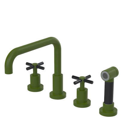 Rubinet Widespread Kitchen Set with Hand Spray Green Envy