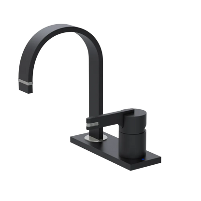 Rubinet 4" Centre Single Control Lav. Set (less drain) Matt Black