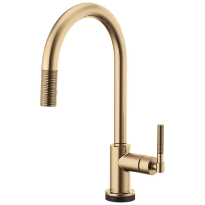 Brizo Smarttouch Pull Down Kitchen Faucet With Arc Spout And Knurled Handle