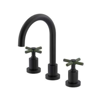 Rubinet Widespread Lav. Set. (less drain) Matt Black