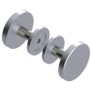Rubinet Shower Door Knob (set) Satin Chrome
