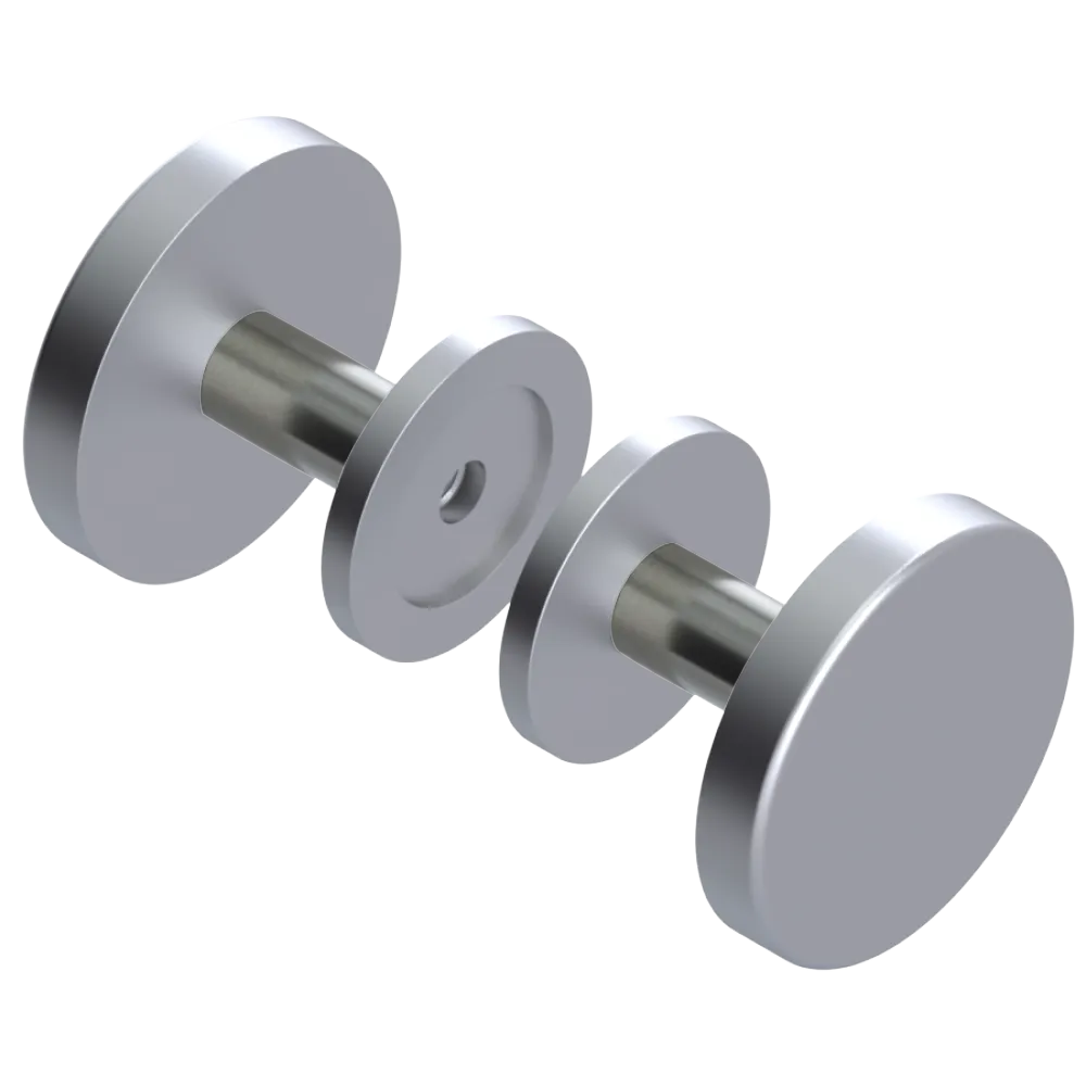 Rubinet Shower Door Knob (set) Satin Chrome