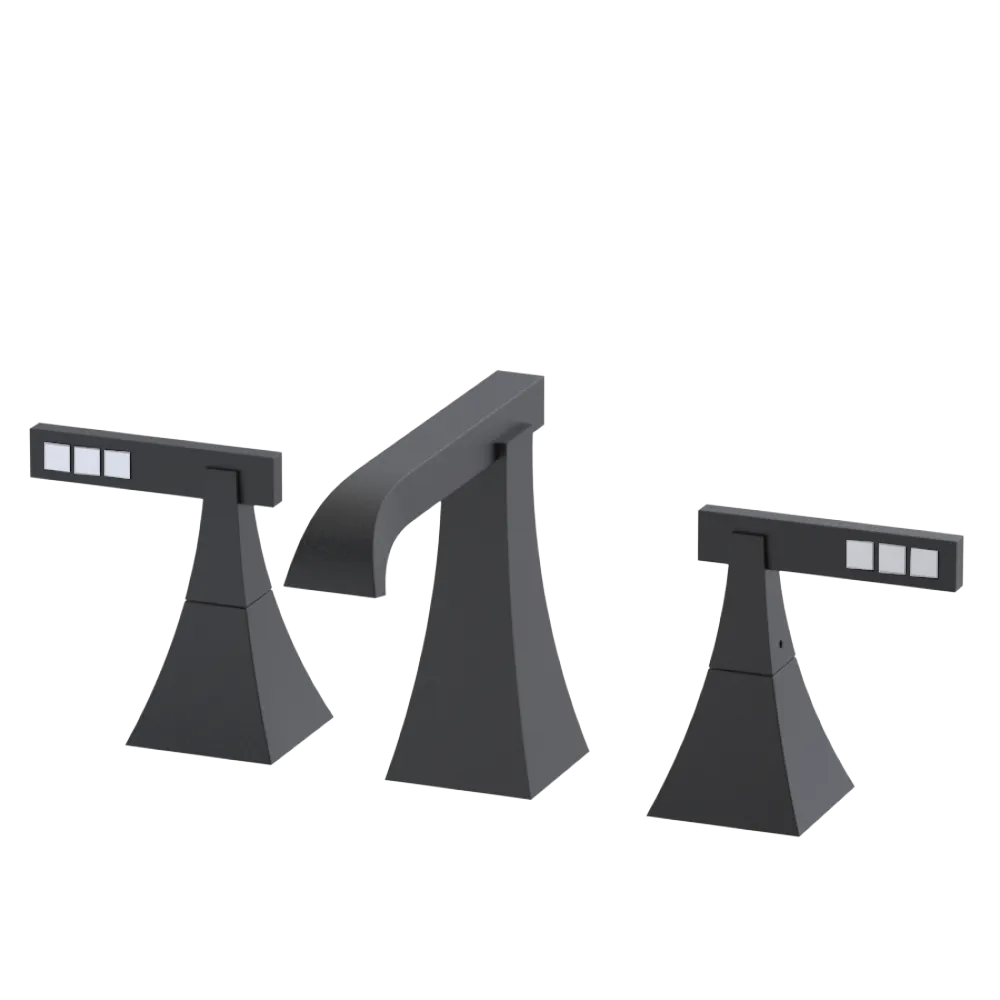 Rubinet Widespread Lav. Set. (less drain) Matt Black