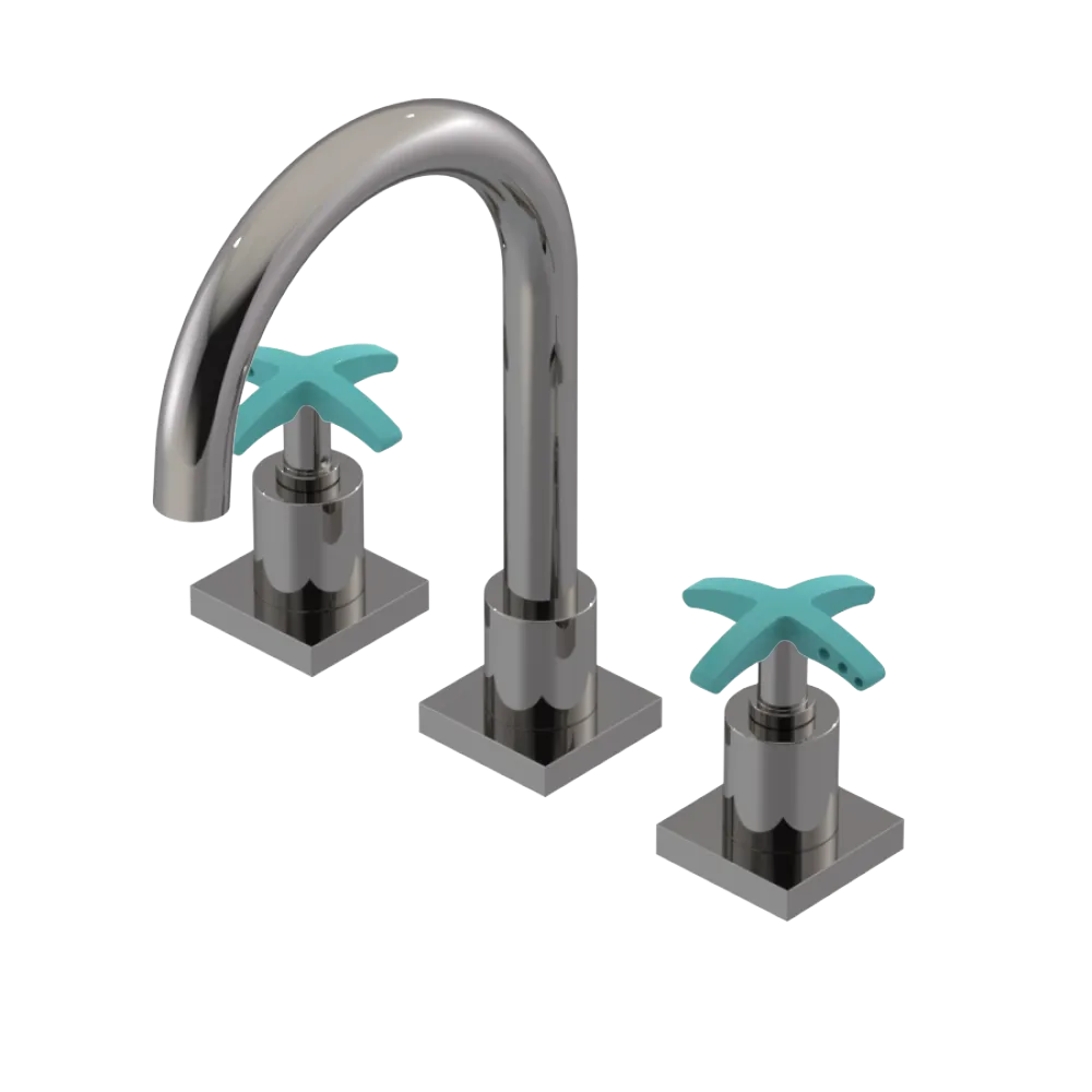 Rubinet Widespread Lav. Set. (less drain) Polished Nickel