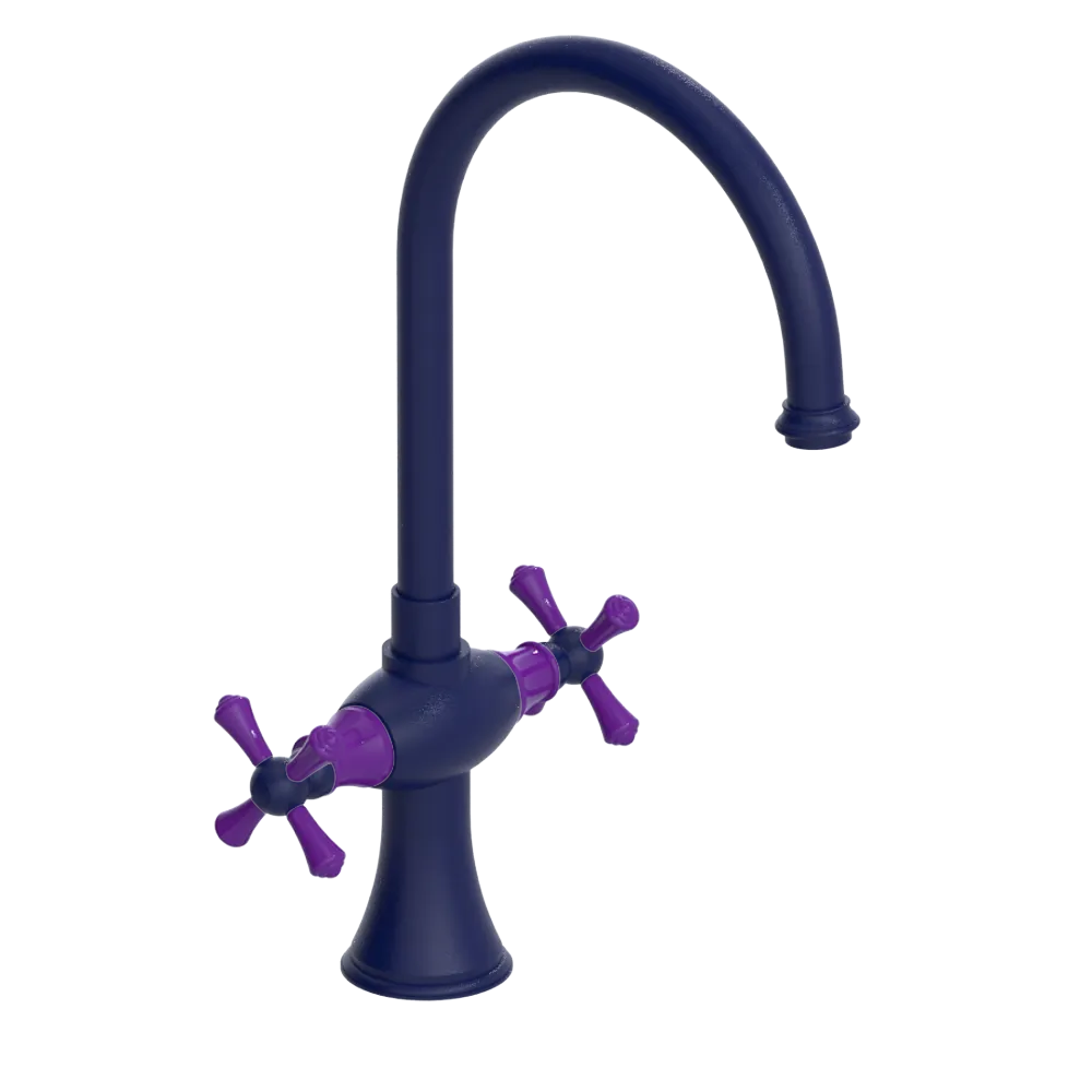 Rubinet Two Handle Single Hole Kitchen Set Midnight Blue