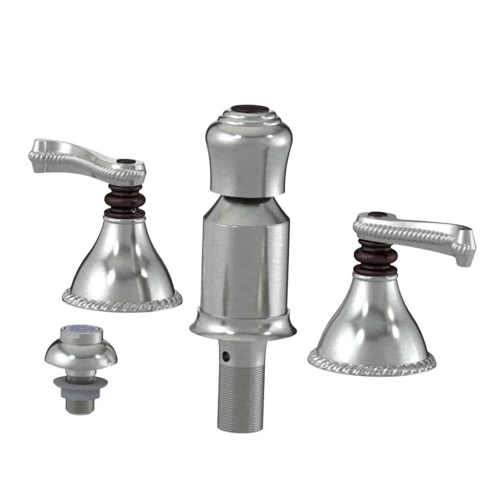 Rubinet Bidet Fitting with Spray, Diverter, and Vacum Breaker (Less Drain) Satin Nickel