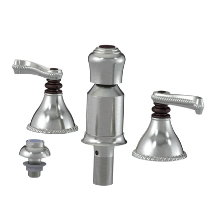 Rubinet Bidet Fitting with Spray, Diverter, and Vacum Breaker (Less Drain) Satin Nickel