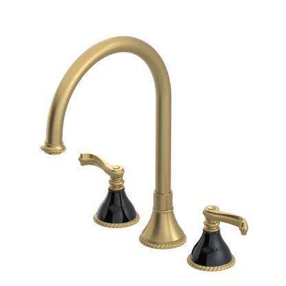 Rubinet Widespread Kitchen Set Satin Brass