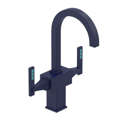 Rubinet Single Hole Dual Handle Lav. Set. (less drain) Midnight Blue