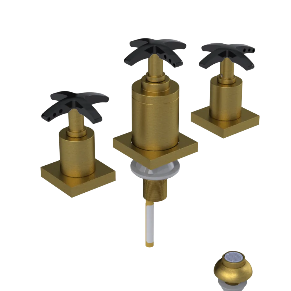 Rubinet Bidet Fitting with Spray, Diverter, and Vacuum Breaker (less drain) Antique Brass Matt