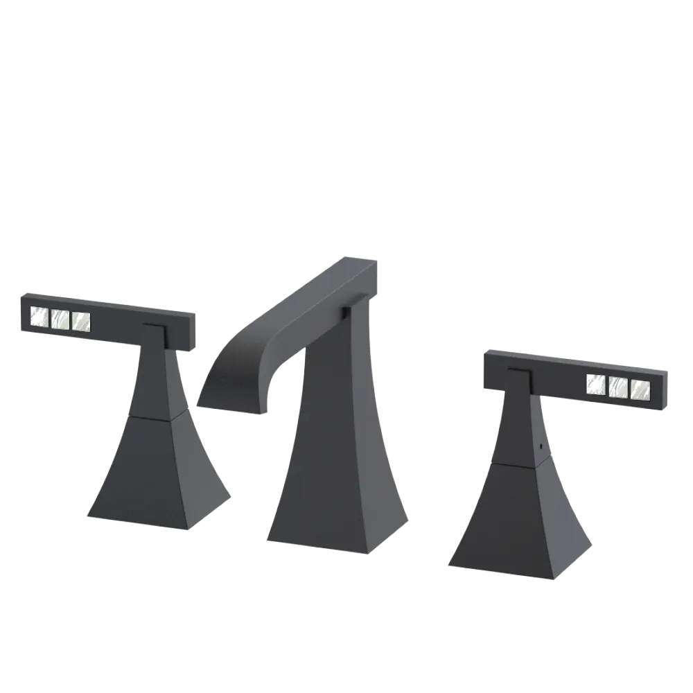 Rubinet Widespread Lav. Set. (less drain) Matt Black