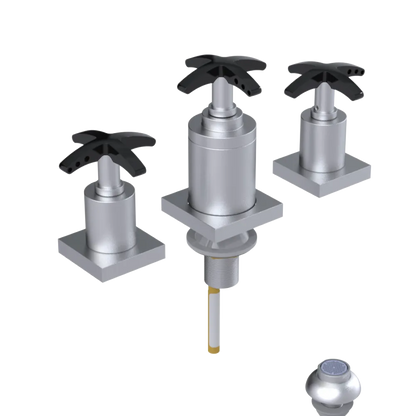 Rubinet Bidet Fitting with Spray, Diverter, and Vacuum Breaker (less drain) Satin Chrome