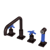Rubinet Widespread Kitchen Set with Genesis Spout with Hand Spray Oil Rubbed Bronze