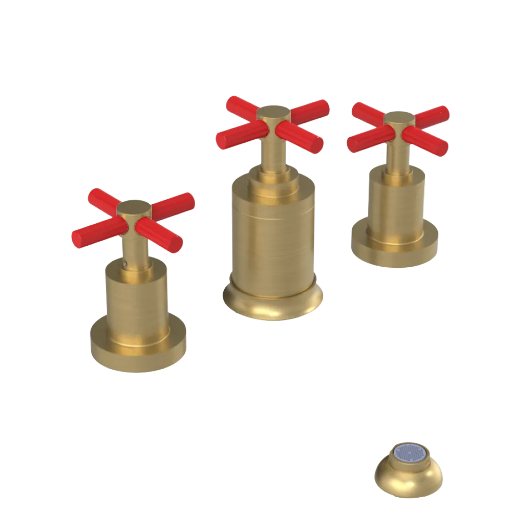 Rubinet Bidet Fitting with Spray, Diverter, and Vacuum Breaker (less drain) Satin Brass