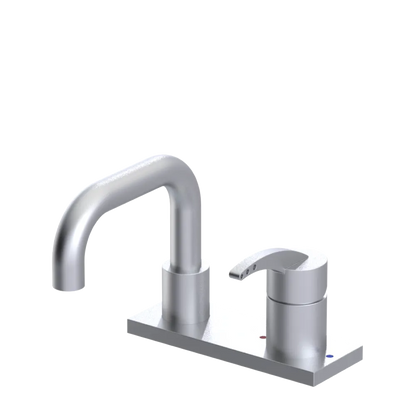 Rubinet 4" Centre Single Control Lav. Set. with Genesis spout (less drain) Satin Chrome