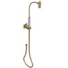 Rubinet Hand Held Shower Bidet with Extended Reach & Dual Function Spray Including Wall Bracket with Supply & Hose (Square) Satin Brass