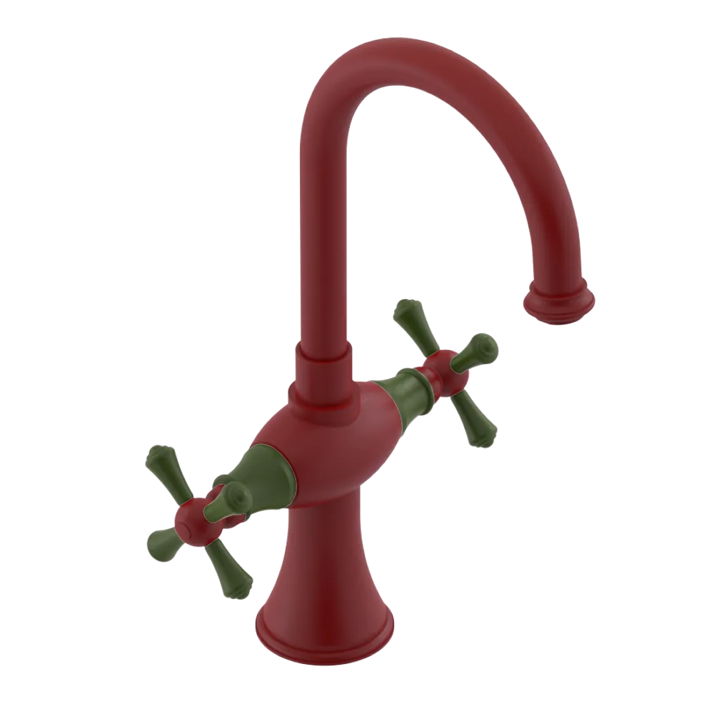Rubinet Single Hole Dual Handle Lav. Set. (less drain) Maroon