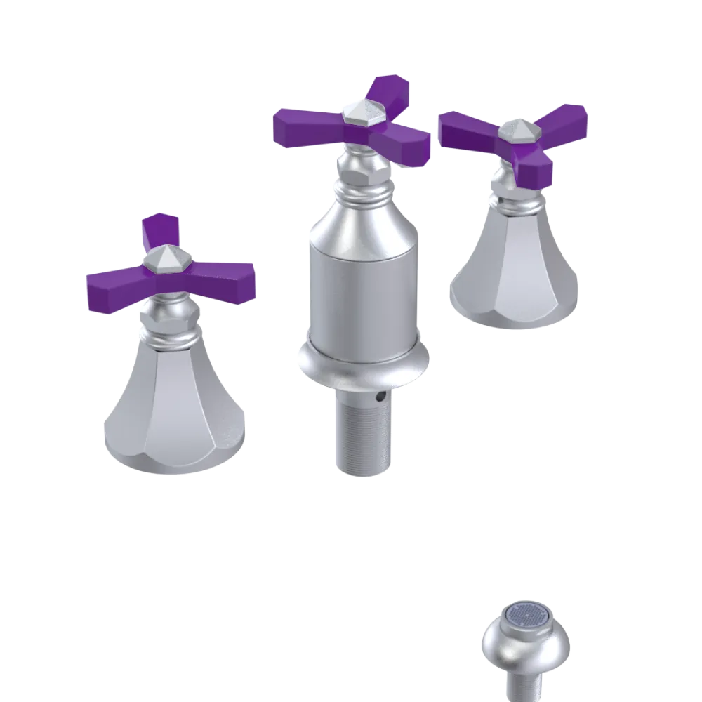 Rubinet Bidet Fitting with Spray, Diverter, and Vacum Breaker (Less Drain) Satin Chrome