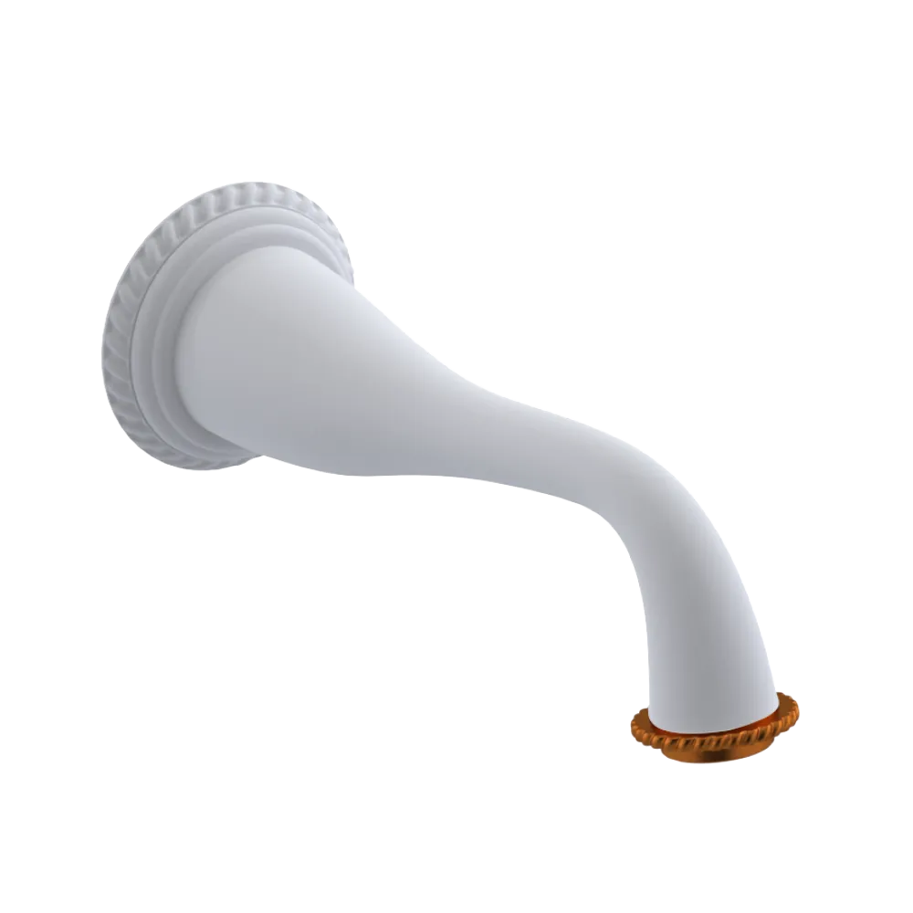 Rubinet Tub Filler Spout Wall Mount Matt White