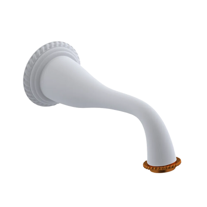 Rubinet Tub Filler Spout Wall Mount Matt White