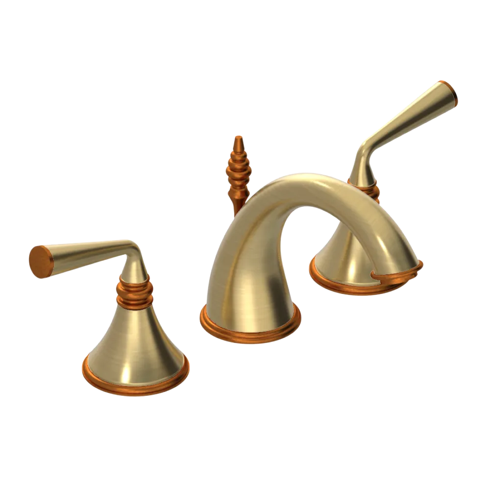 Rubinet Widespread Lav. Set. (less drain) Satin Brass