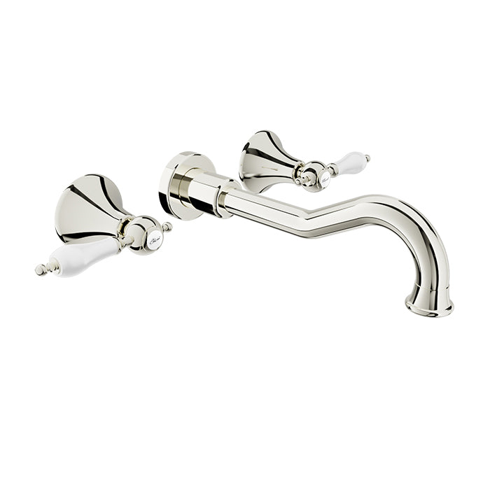 Baril Two handles wall-mounted lavatory faucet, drain not included
