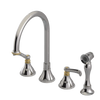 Rubinet Widespread Kitchen Set with Hand Spray Polished Nickel