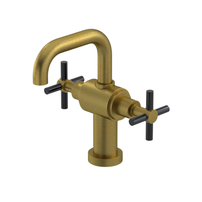 Rubinet Single Hole Dual Handle Lav. Set. (less drain) Antique Brass Matt