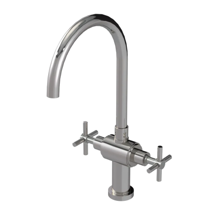 Rubinet Two Handle Single Hole Kitchen Set with LaSalle Spout Polished Nickel