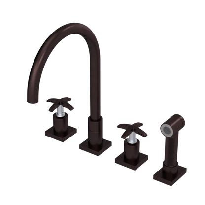 Rubinet Widespread Kitchen Set with Hand Spray Oil Rubbed Bronze