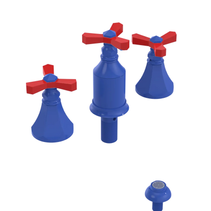 Rubinet Bidet Fitting with Spray, Diverter, and Vacum Breaker (Less Drain) Blu Jean