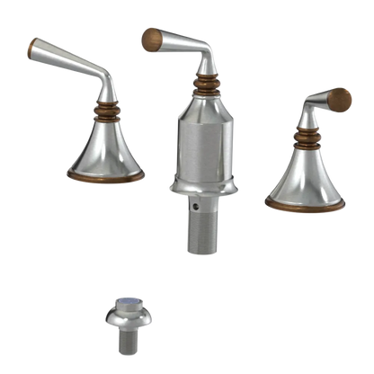 Rubinet Bidet Fitting with Spray, Diverter, and Vacum Breaker (Less Drain) Satin Nickel