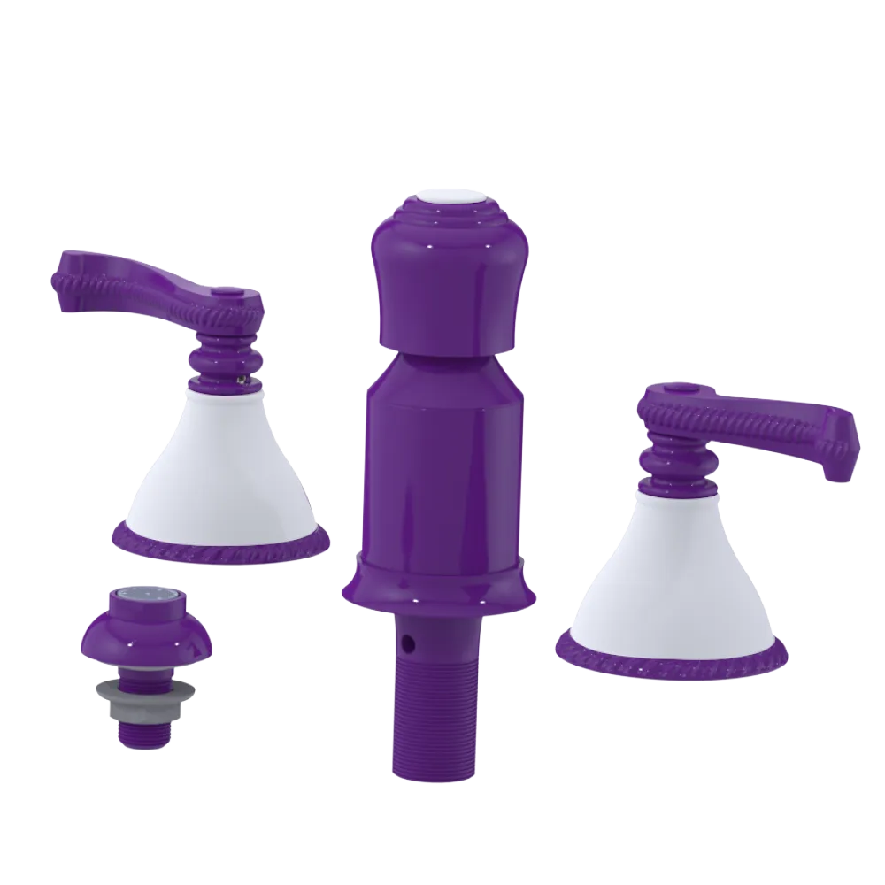 Rubinet Bidet Fitting with Spray, Diverter, and Vacum Breaker (Less Drain) Purple Haze