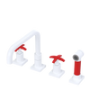 Rubinet Widespread Kitchen Set with Genesis Spout with Hand Spray White
