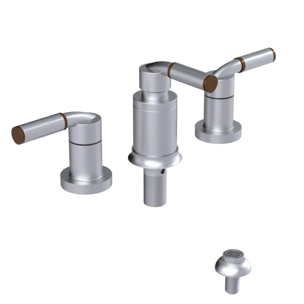 Rubinet Bidet Fitting with Spray, Diverter, and Vacuum Breaker (less drain) Satin Chrome