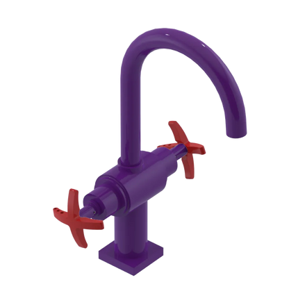 Rubinet Single Hole Dual Handle Lav. Set. (less drain) Purple Haze