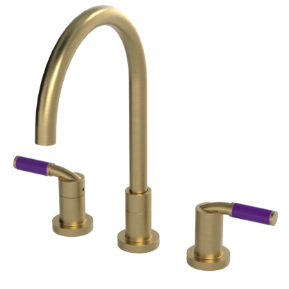Rubinet Widespread Kitchen Set Satin Brass