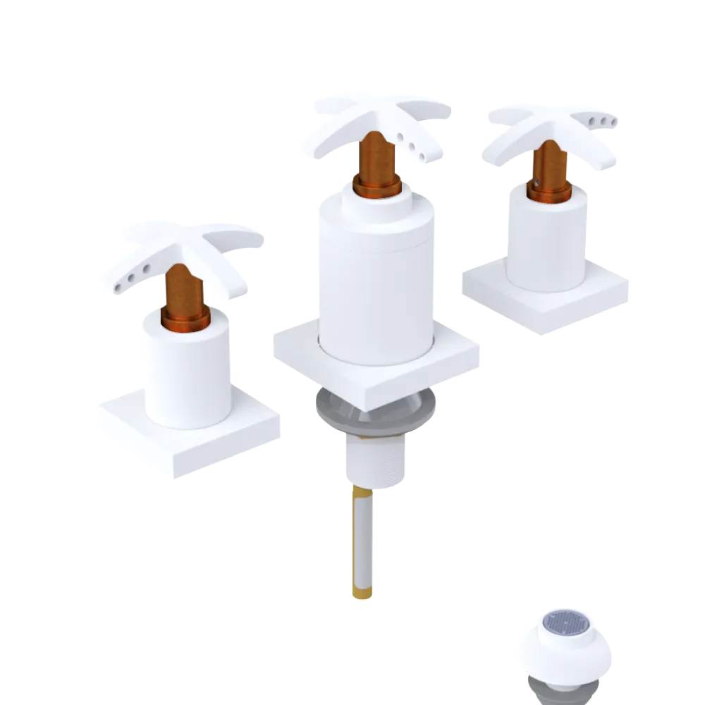 Rubinet Bidet Fitting with Spray, Diverter, and Vacuum Breaker (less drain) Matt White