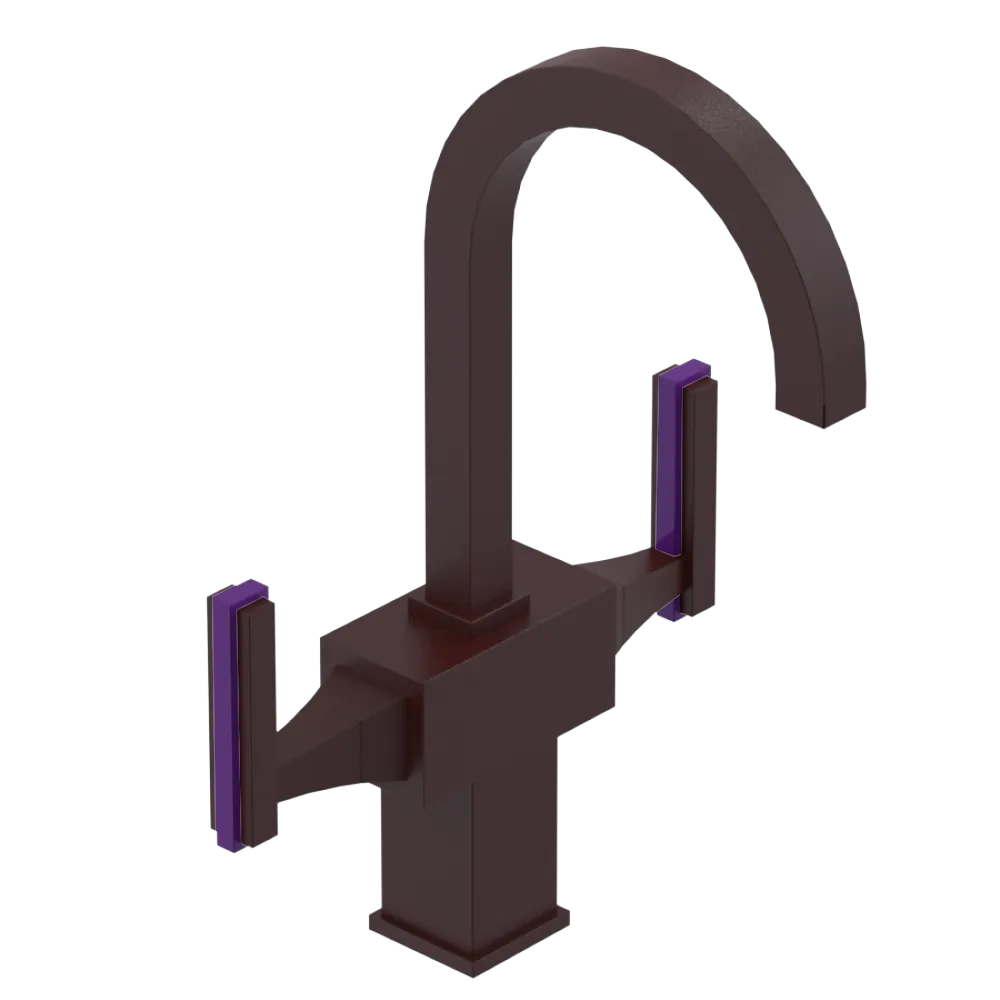 Rubinet Single Hole Dual Handle Lav. Set. (less drain) Bordeaux