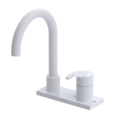 Rubinet 4" Centre Single Control Lav. Set. (less drain) White