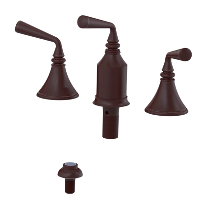 Rubinet Bidet Fitting with Spray, Diverter, and Vacum Breaker (Less Drain) Bordeaux