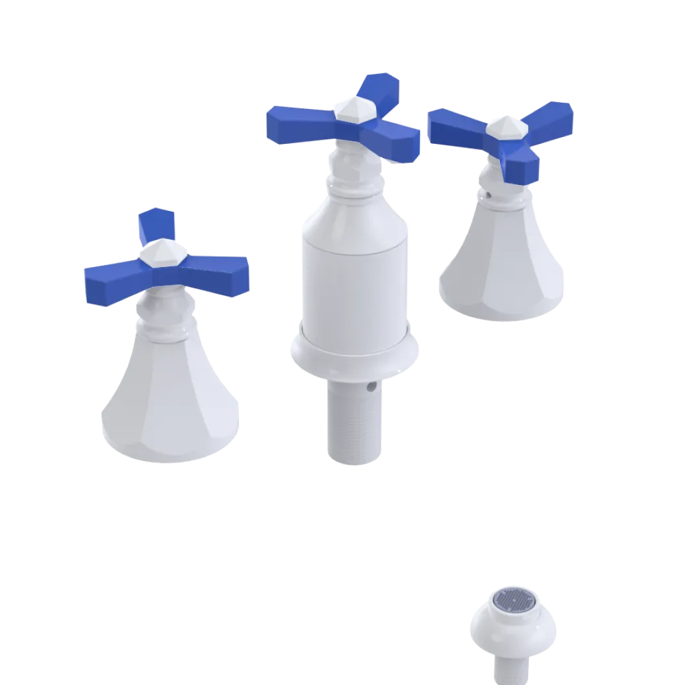 Rubinet Bidet Fitting with Spray, Diverter, and Vacum Breaker (Less Drain) White