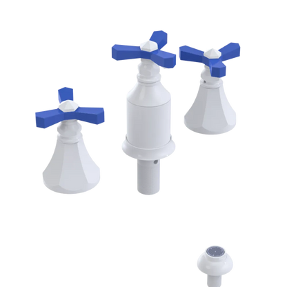 Rubinet Bidet Fitting with Spray, Diverter, and Vacum Breaker (Less Drain) White