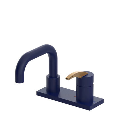Rubinet 4" Centre Single Control Lav. Set. with Genesis spout (less drain) Midnight Blue
