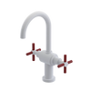 Rubinet Single Hole Dual Handle Lav. Set with LaSalle Spout (less drain) White
